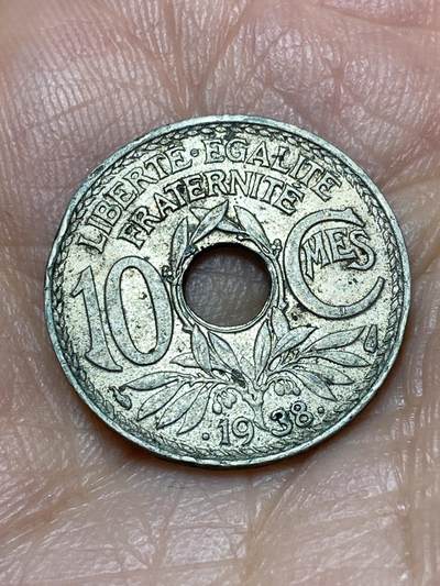 2026年第十九场(总第一百八十八场）外国好品散币场(免佣金) - 法兰西第三共和国1938年10生丁(年份两边带点版，首发年仅发行2年)