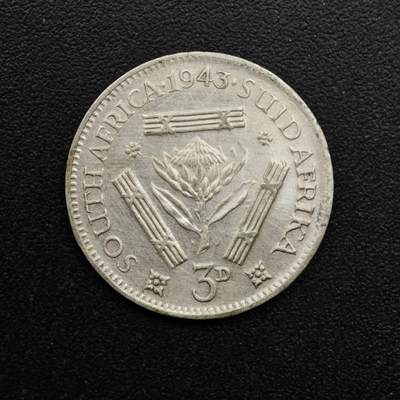 【淘币小摊】实时拍第八百六十三拍   小银币散币场   年前最后一周 之前的预留小年前全部发出 请更换最新收货地址  - 南非1943年乔治六世3便士银币