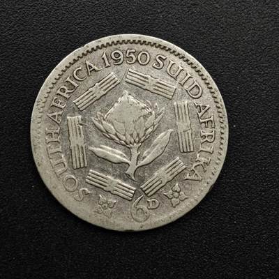 【淘币小摊】实时拍第八百六十三拍   小银币散币场   年前最后一周 之前的预留小年前全部发出 请更换最新收货地址  - 南非1950年乔治六世6便士银币