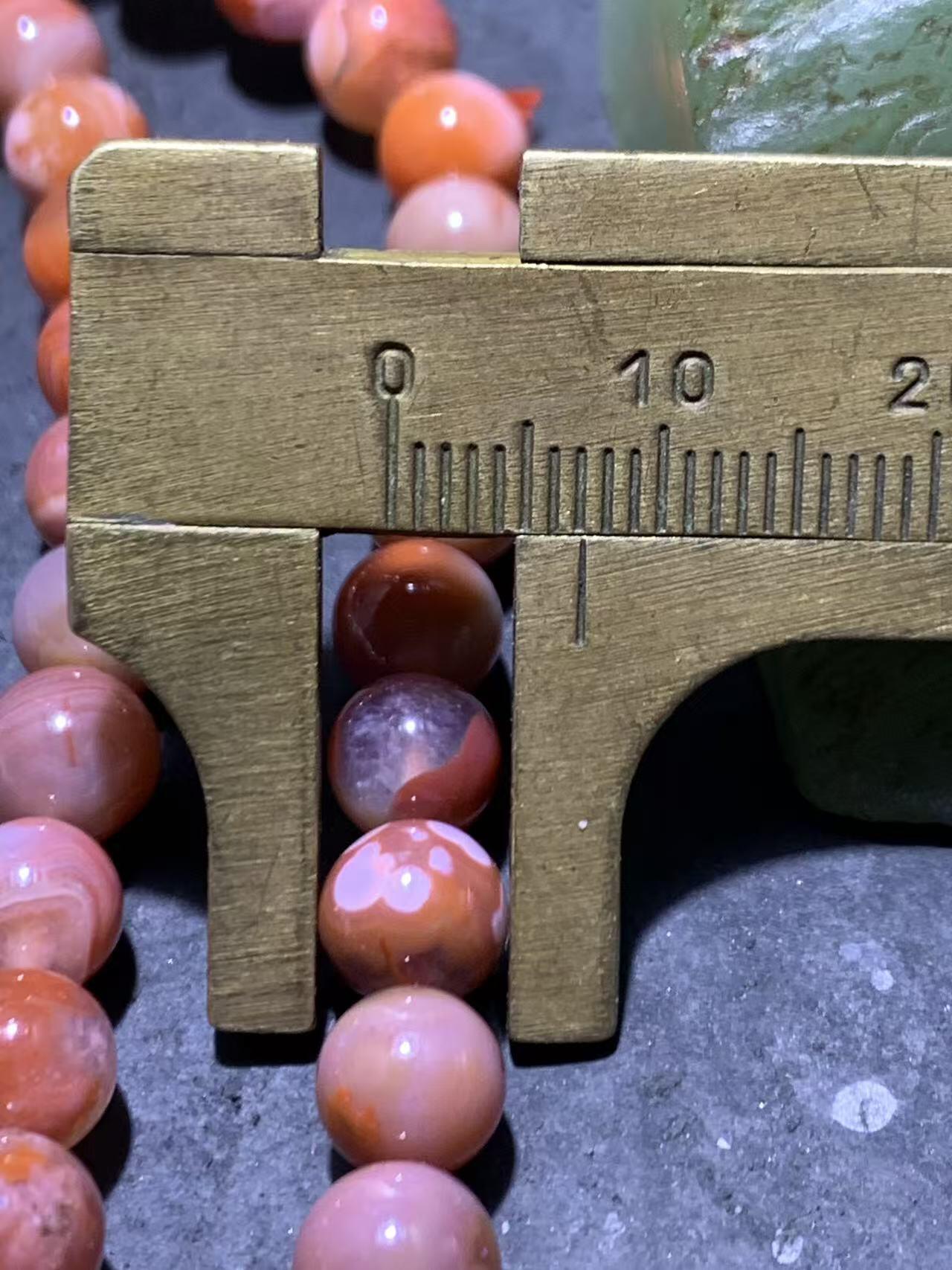 川料南红玛瑙柿子红冰飘108手串一条，