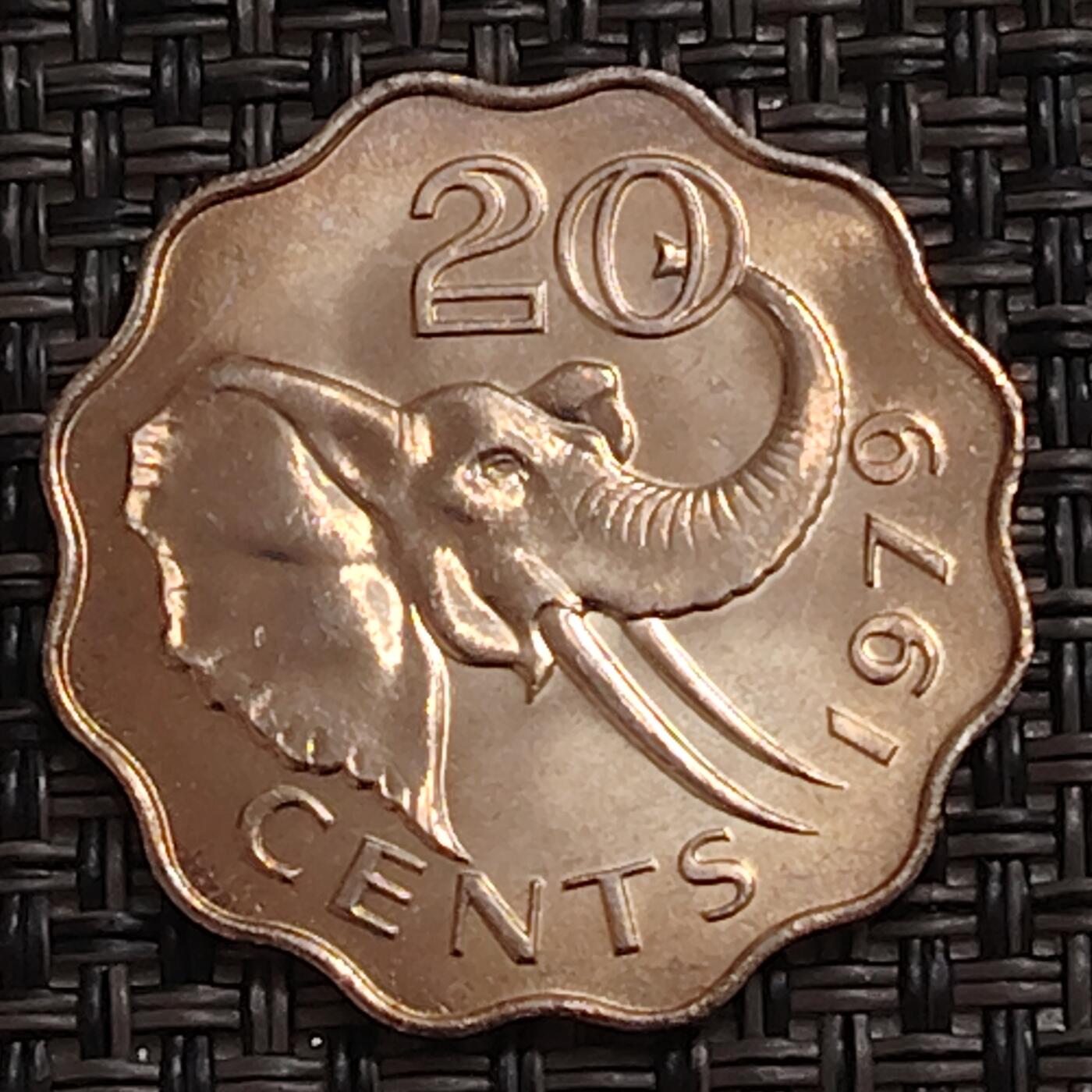 布加迪🐬～世界钱币(上海)🌾第 273 期 /  各国套币和散币 斯威士兰🇸🇿 1979年 20分