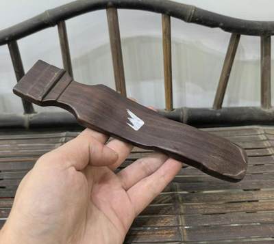 老红木古琴形臂搁镇纸