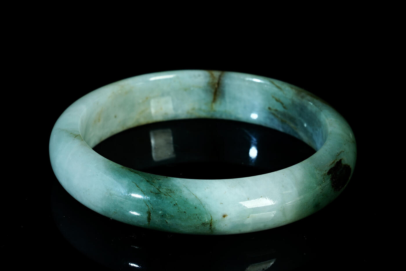 上海都达杂项专场二十一（全场包邮） 天然翡翠（A货）贵妃手镯 附鉴定证书90-50