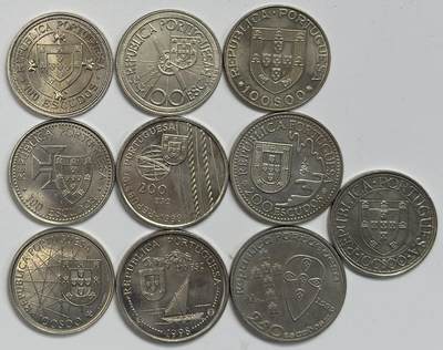 S&S Numismatic世界钱币-拍卖 第120期  - 10枚一起-葡萄牙100-250埃斯库多纪念币