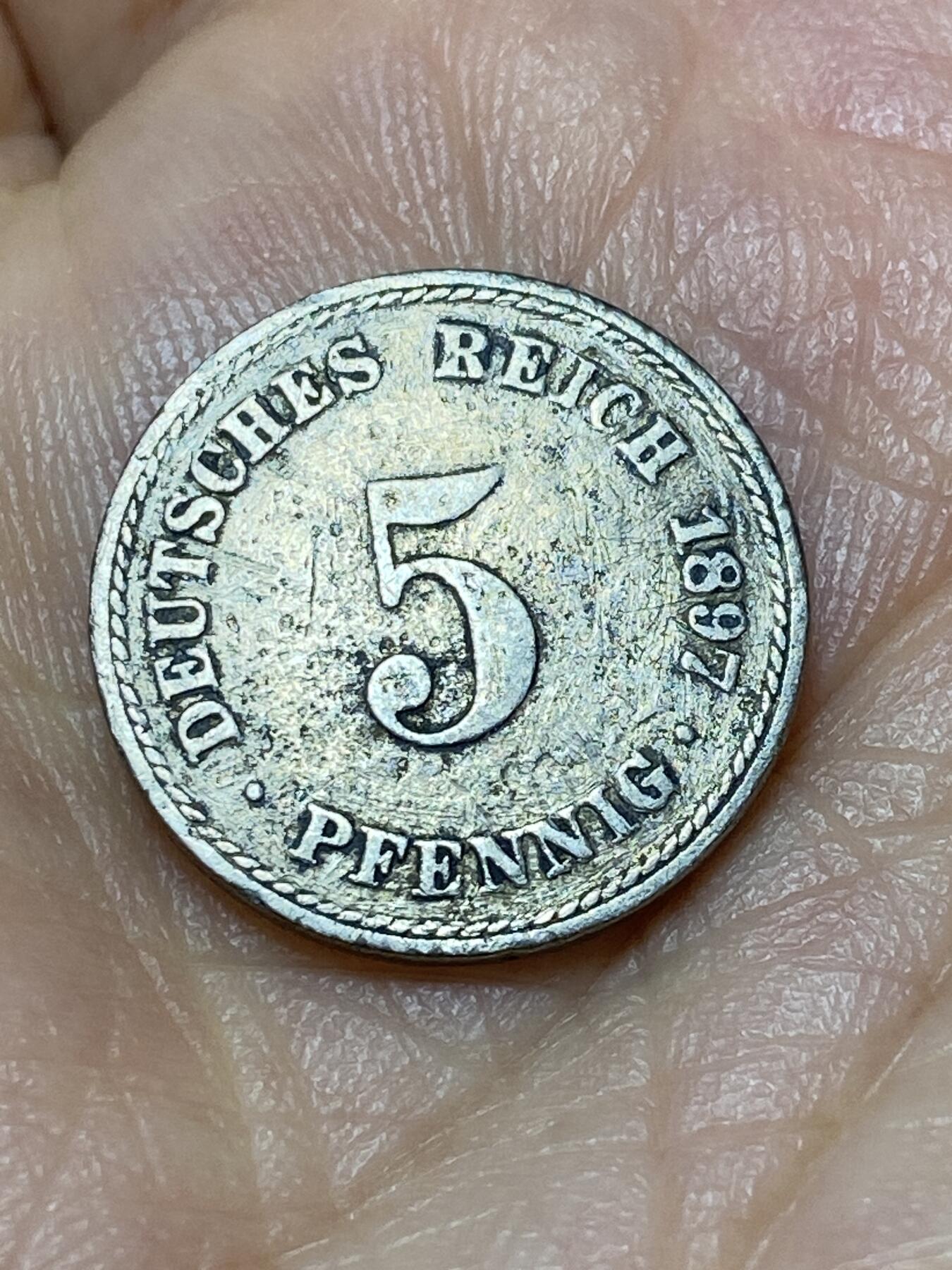 2026年第十九场(总第一百八十八场）外国好品散币场(免佣金) 德意志帝国1897年5芬尼(威廉二世时期，A标柏林造)