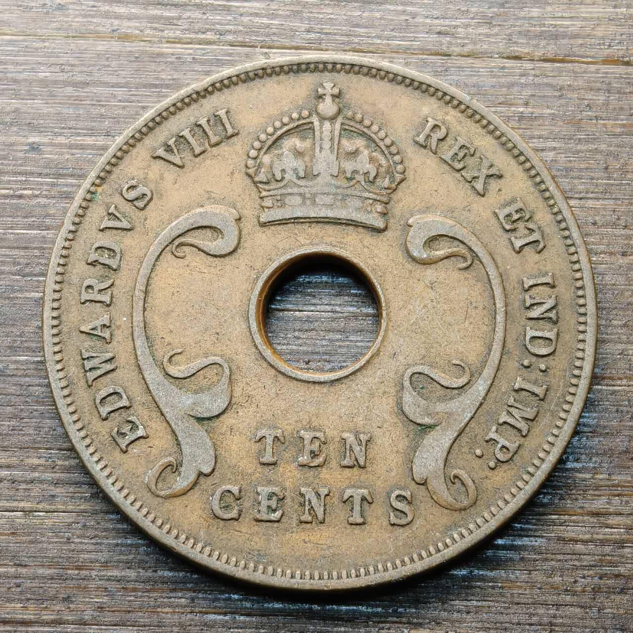 【本场4.12号发货】★第145★散币专场 不寄存，30包邮。不满30元，支付5元运费。《接受代拍 代送NGC评级》 56【无寄存】英属东非 1936年10分 铜币