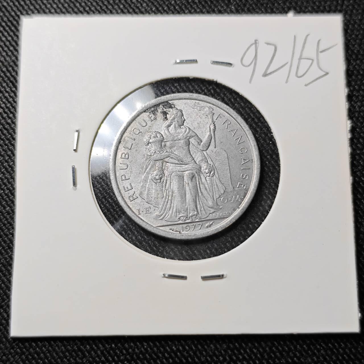 KK钱币收藏小铺  第392期  2月预留时间 周末发货  1977法属新喀里多尼亚1法郎
