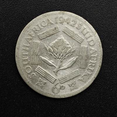 【淘币小摊】实时拍第八百六十三拍   小银币散币场   年前最后一周 之前的预留小年前全部发出 请更换最新收货地址  - 南非1942年乔治六世6便士银币