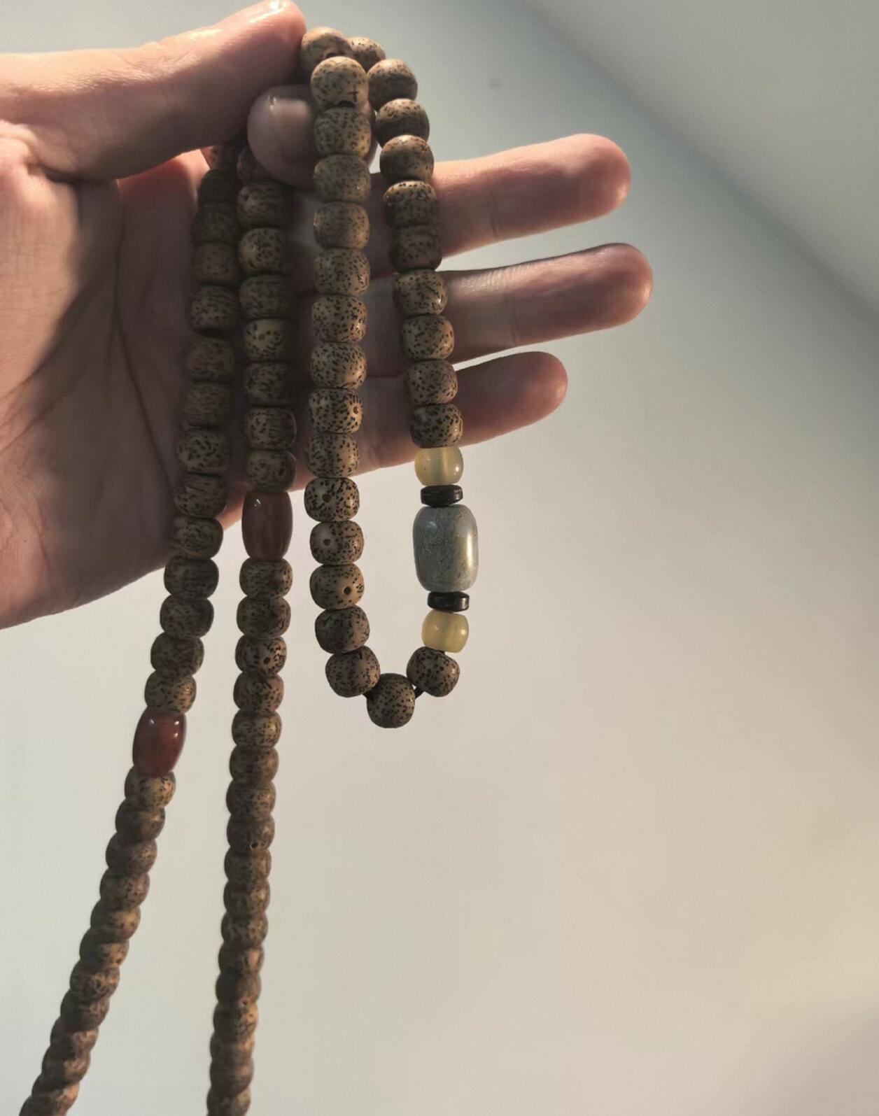 兰馨堂竹雕专场 老星月菩提老籽陈籽星月菩提子项链