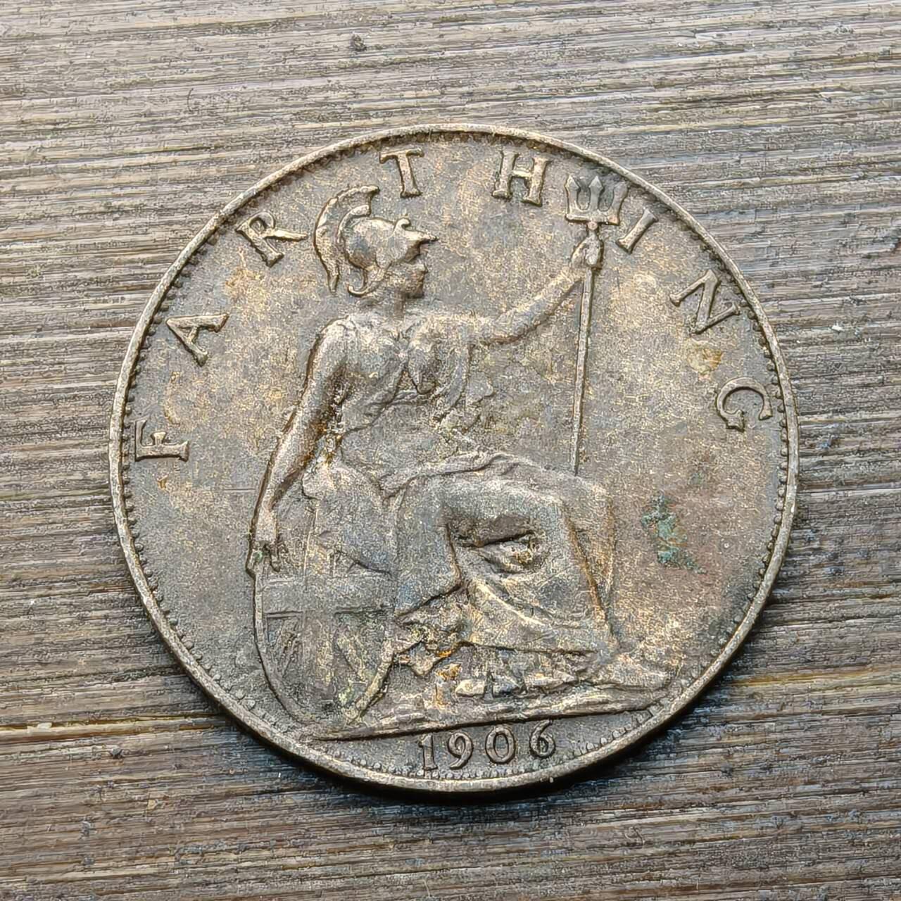 【本场4.12号发货】★第145★散币专场 不寄存，30包邮。不满30元，支付5元运费。《接受代拍 代送NGC评级》 1【无寄存】英国 1906年 1法新 铜币