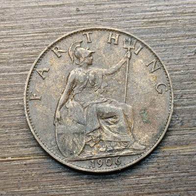 【本场4.12号发货】★第145★散币专场 不寄存，30包邮。不满30元，支付5元运费。《接受代拍 代送NGC评级》 - 1【无寄存】英国 1906年 1法新 铜币