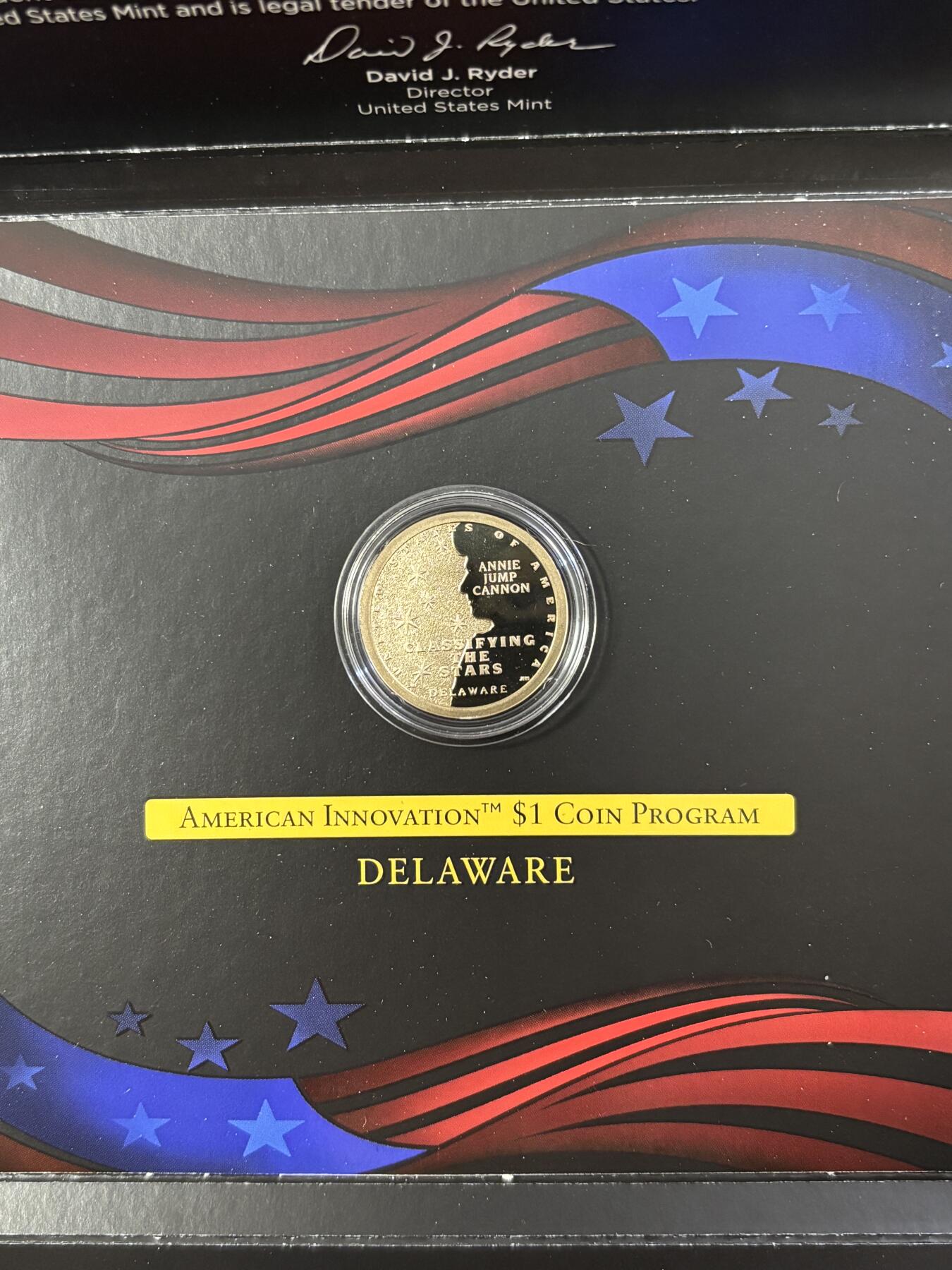 第190期拍卖 美国12019年1美元反精制纪念币 美国创新 卡装