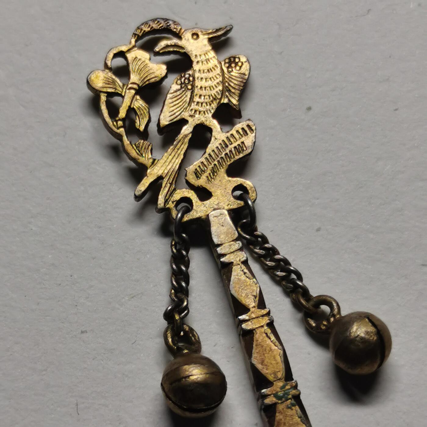 杂件专场98期 清末民国老银鎏金发簪