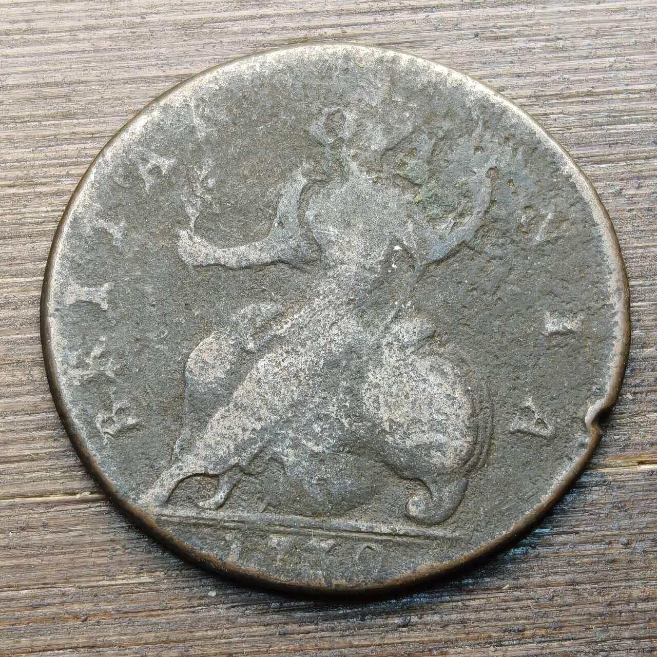 【铜匠收藏】★第144★散币专场 不寄存，30包邮。不满30元，支付5元运费。《接受代拍 代送NGC评级》 93【无寄存】1739年 英国 乔治二世 铜币