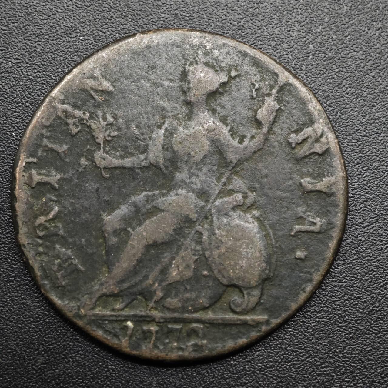 【淘币小摊】实时拍第八百六十三拍   小银币散币场   年前最后一周 之前的预留小年前全部发出 请更换最新收货地址  英国1772年乔治三世半便士铜币