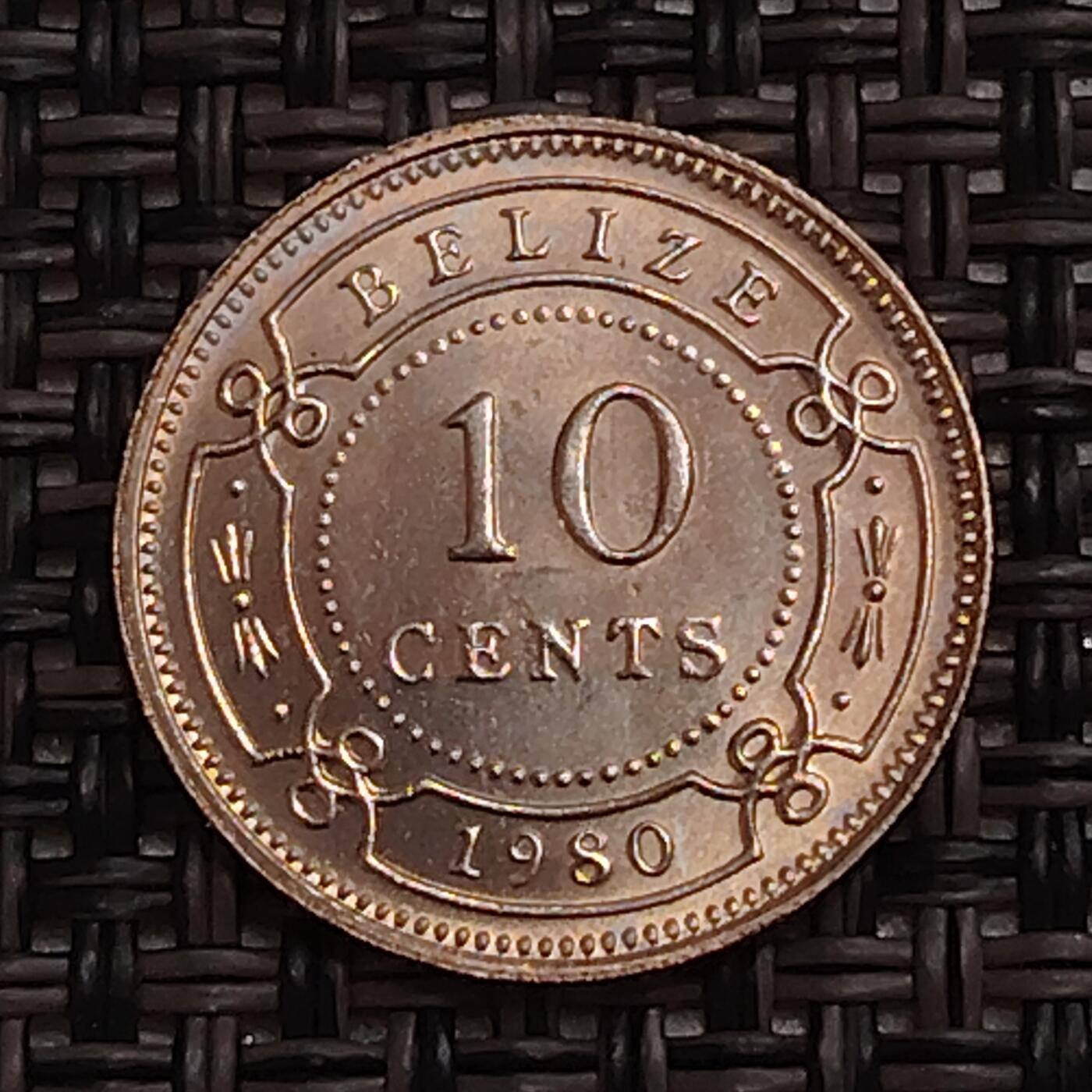 布加迪🐬～世界钱币(上海)🌾第 273 期 /  各国套币和散币 伯利兹🇧🇿 1980年 10分