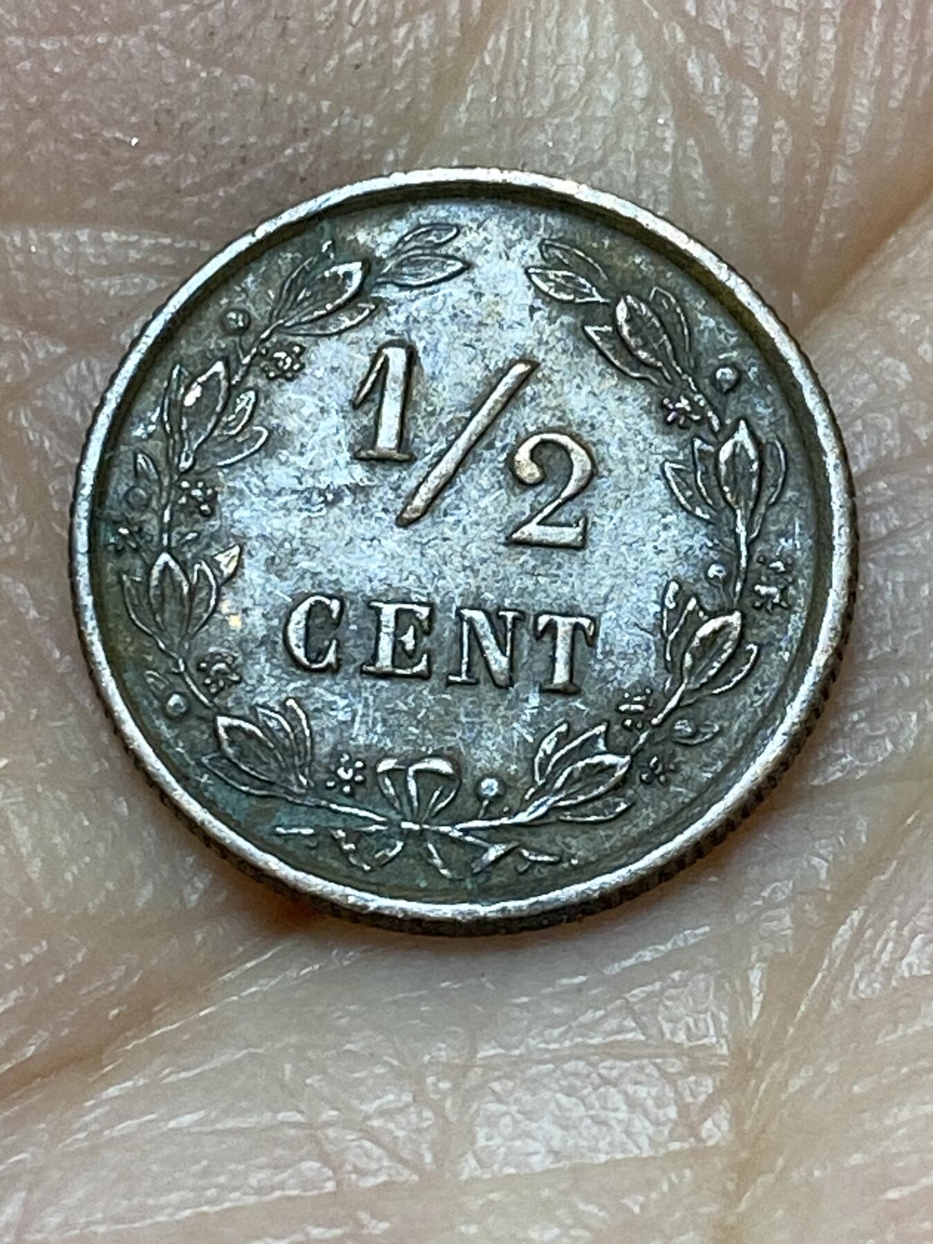 2026年第十九场(总第一百八十八场）外国好品散币场(免佣金) 少见好品–荷兰🇳🇱1884年1/2分(威廉三世时期，Broadaxe–宽刃斧标)