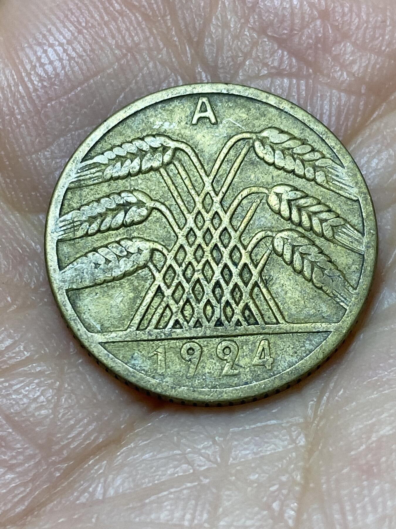 2026年第十九场(总第一百八十八场）外国好品散币场(免佣金) 德意志魏玛共和国1924年10芬尼(RENTEN–地产抵押马克，A标柏林造，仅发行3年)