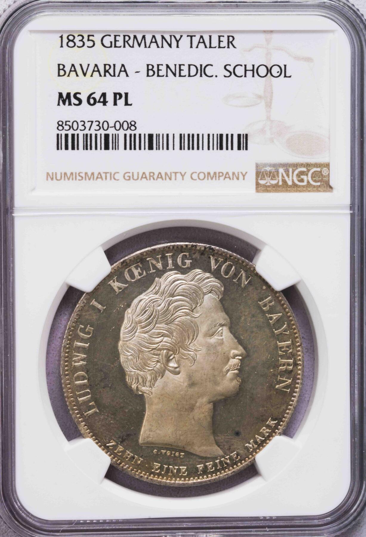 NGC-MS64PL 1835巴伐利亚路德维希一世历史大泰勒 亚军分
