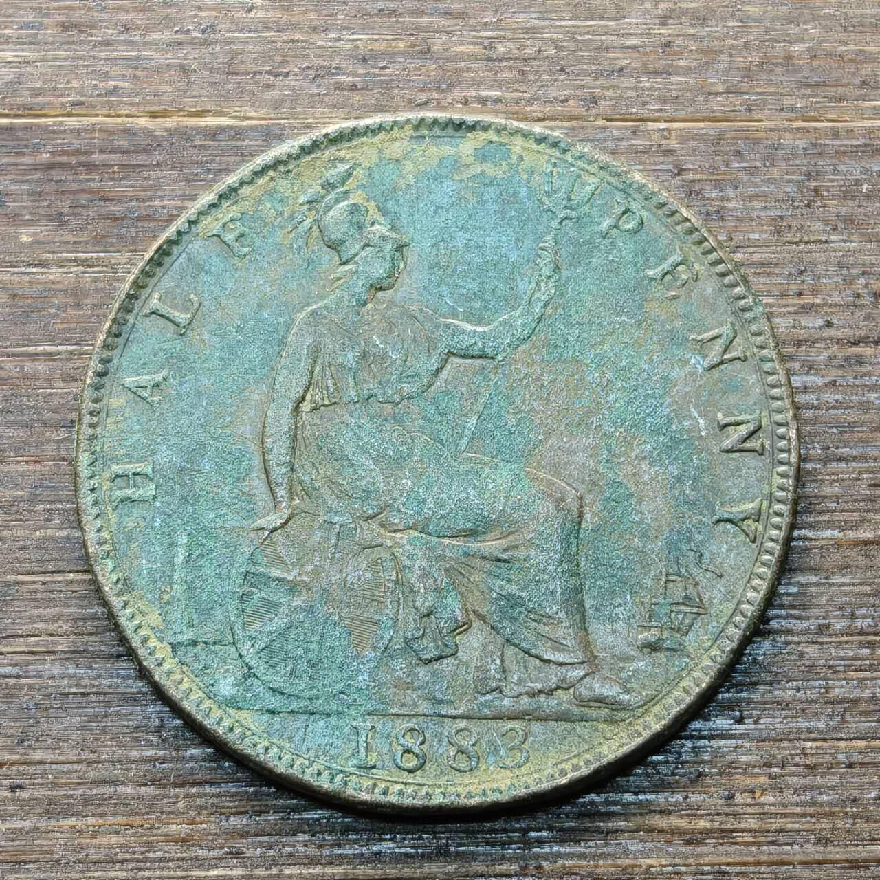 【本场4.12号发货】★第145★散币专场 不寄存，30包邮。不满30元，支付5元运费。《接受代拍 代送NGC评级》 26【无寄存】英国 1883年 1法新 铜币 