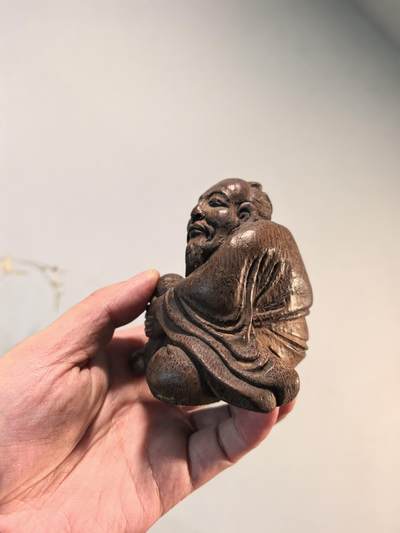 老竹雕人物摆件