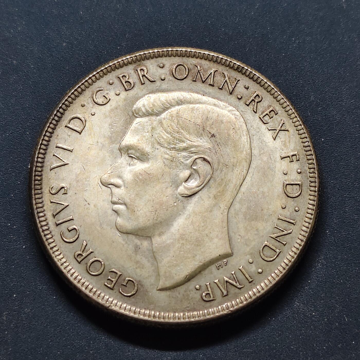 【全场包邮】纯粹捡漏拍501场-持续更新中 澳大利亚1937年1克朗乔治六世加冕克朗型纪念银币【38毫米28.28克92.5%】