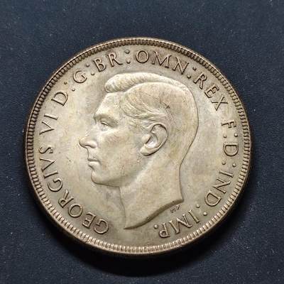 【全场包邮】纯粹捡漏拍501场-持续更新中 - 澳大利亚1937年1克朗乔治六世加冕克朗型纪念银币【38毫米28.28克92.5%】