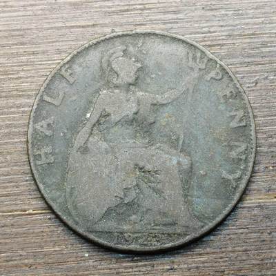 【铜匠收藏】★第144★散币专场 不寄存，30包邮。不满30元，支付5元运费。《接受代拍 代送NGC评级》 - 94【无寄存】英国1923年 1/2便士 铜币