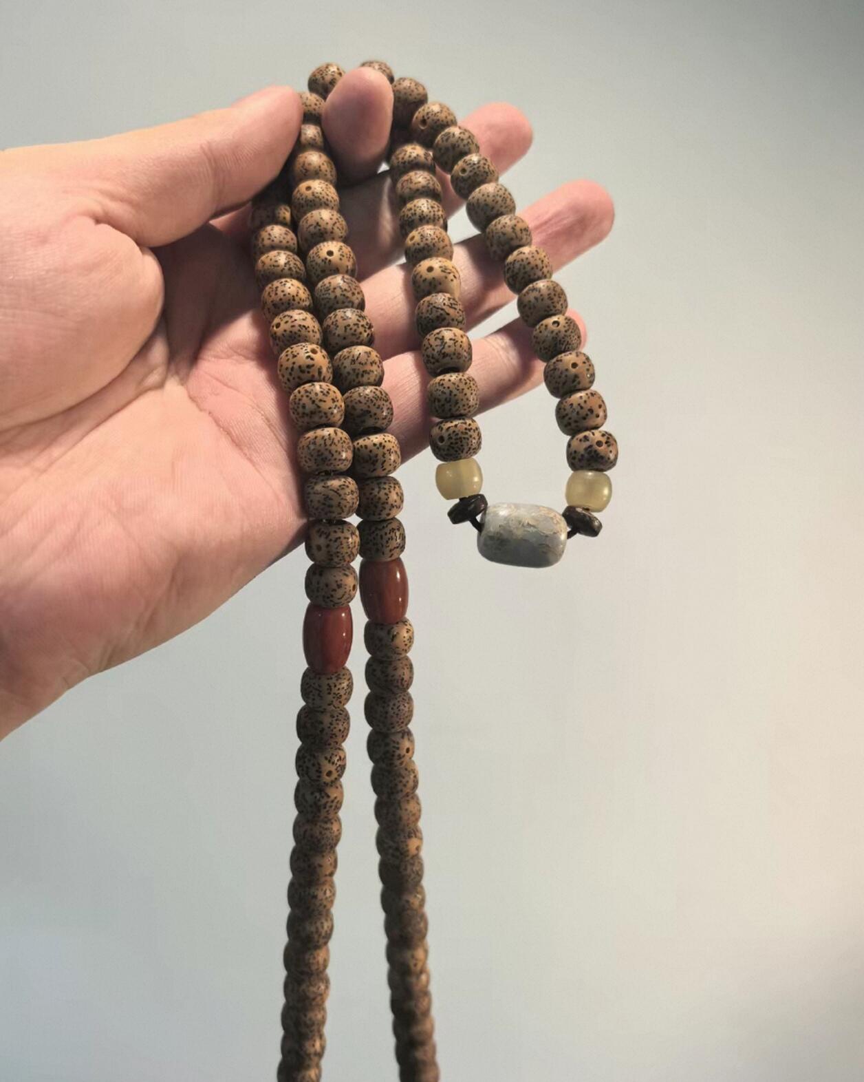 兰馨堂竹雕专场 老星月菩提老籽陈籽星月菩提子项链