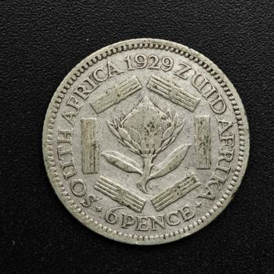 【淘币小摊】实时拍第八百六十三拍   小银币散币场   年前最后一周 之前的预留小年前全部发出 请更换最新收货地址  - 南非1929年乔治五世6便士银币