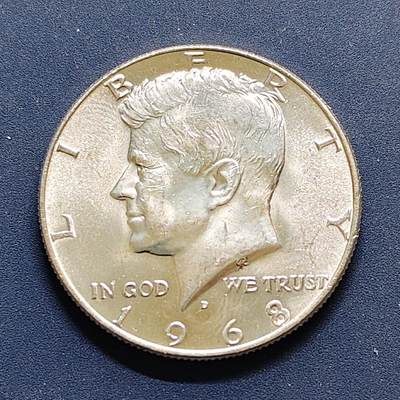 【全场包邮】纯粹捡漏拍500场-持续更新中 - 美国1968年肯尼迪半元银币【30.6毫米11.5克40%】