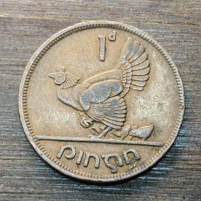 【本场4.12号发货】★第145★散币专场 不寄存，30包邮。不满30元，支付5元运费。《接受代拍 代送NGC评级》 - 51【无寄存】爱尔兰 1943年 母鸡带小鸡 1便士铜币