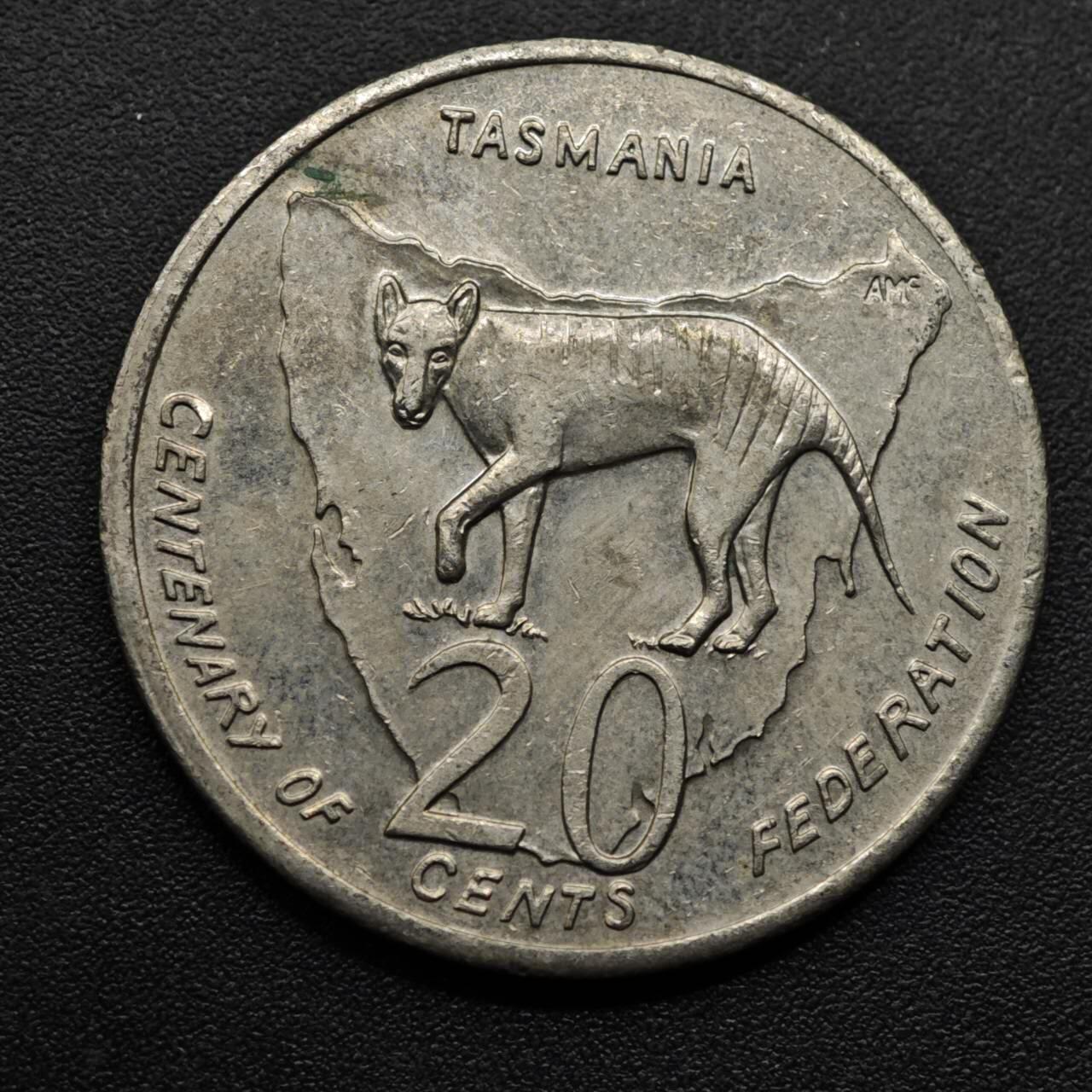 【淘币小摊】实时拍第八百六十三拍   小银币散币场   年前最后一周 之前的预留小年前全部发出 请更换最新收货地址  澳大利亚2001年州联邦百年20分纪念币