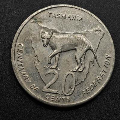 【淘币小摊】实时拍第八百六十三拍   小银币散币场   年前最后一周 之前的预留小年前全部发出 请更换最新收货地址  - 澳大利亚2001年州联邦百年20分纪念币