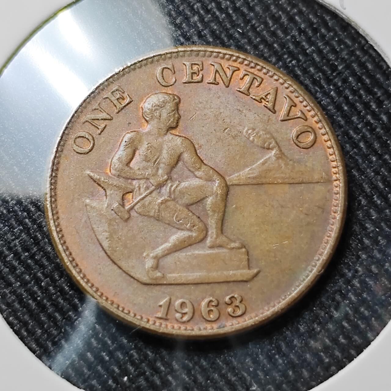 KK钱币收藏小铺  第392期  2月预留时间 周末发货  1963菲律宾1分铜币