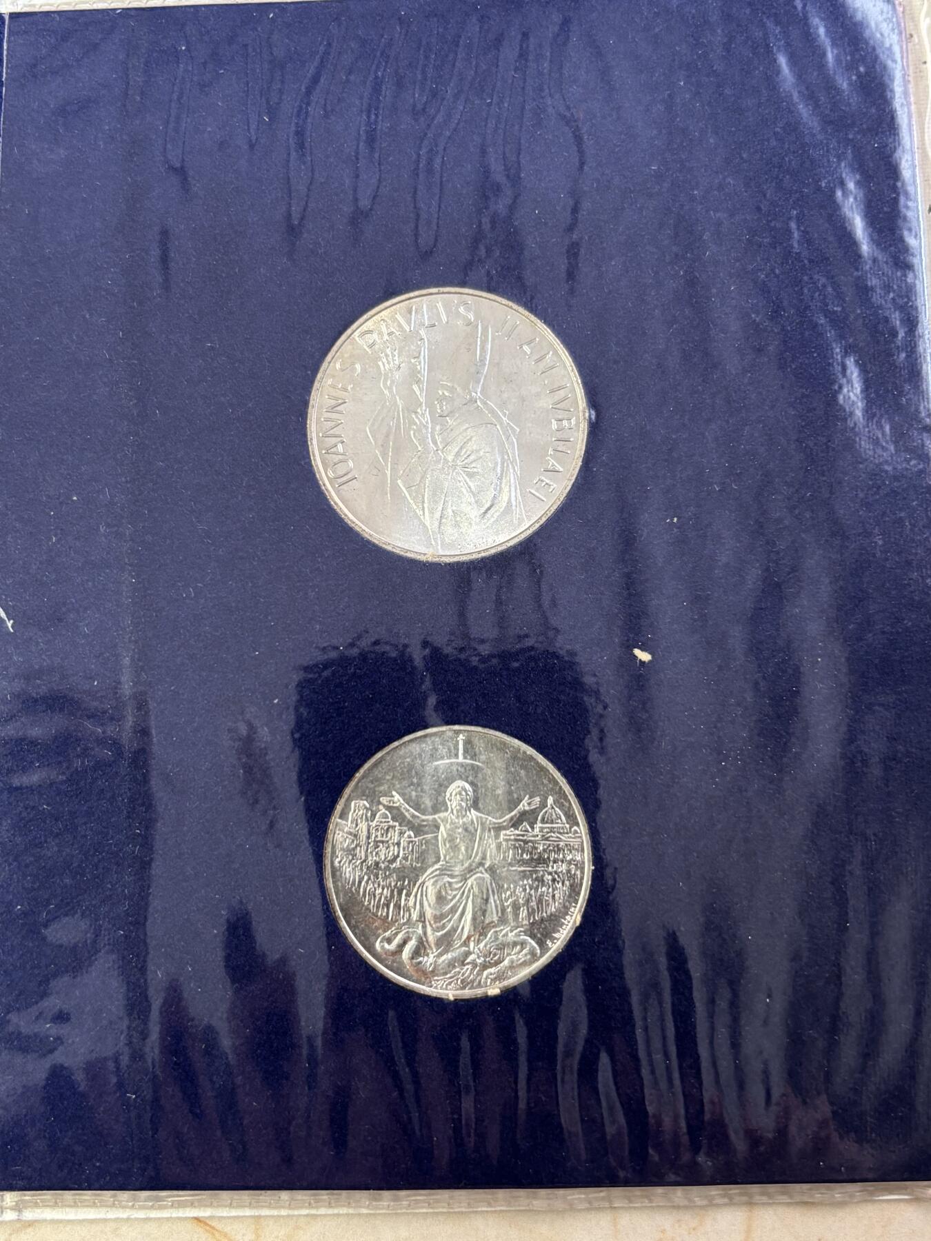 第190期拍卖 梵蒂冈1983-1984年500/1000里拉非流通银币 圣年 835银11/14.6克 套装