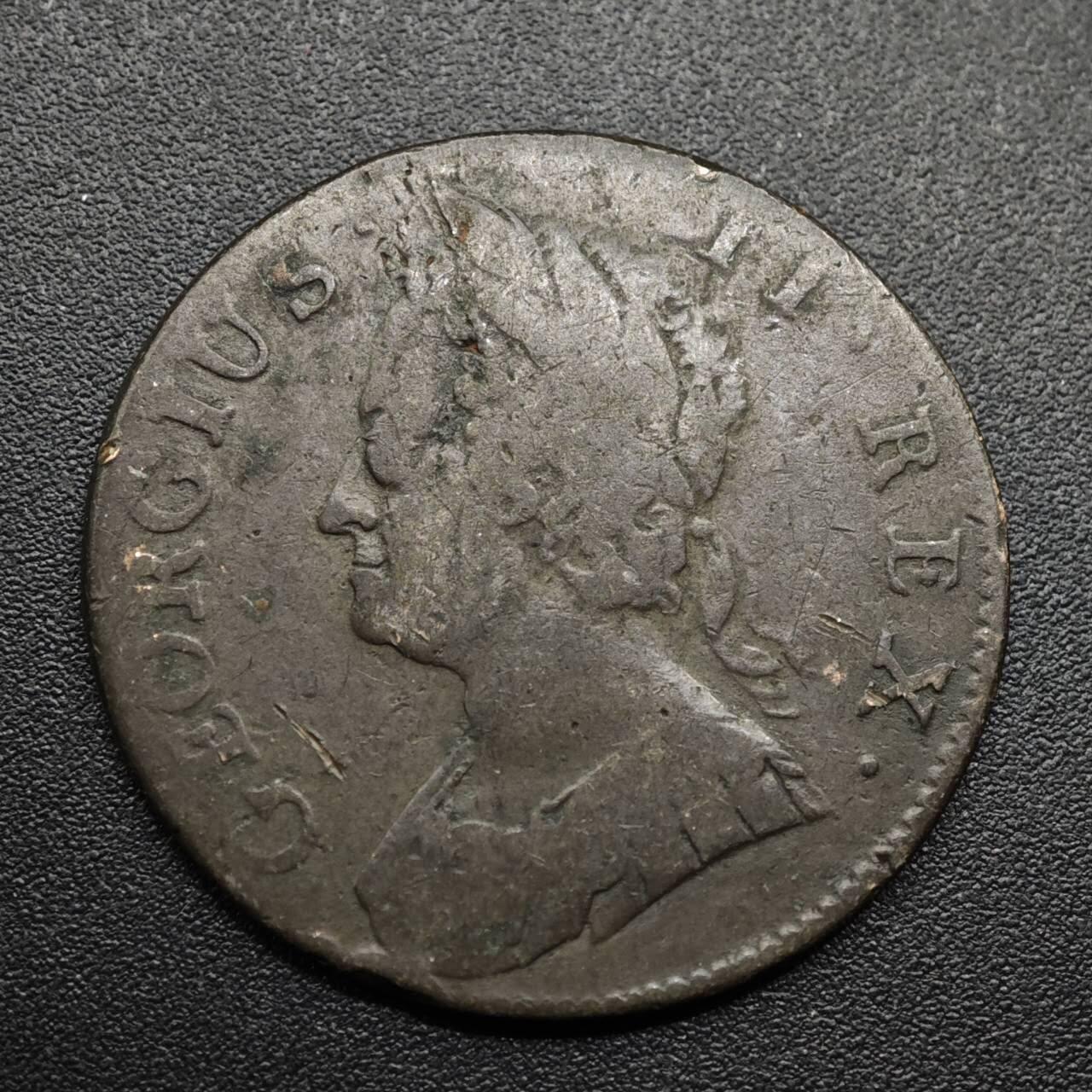 【淘币小摊】实时拍第八百六十三拍   小银币散币场   年前最后一周 之前的预留小年前全部发出 请更换最新收货地址  英国1745年乔治二世半便士铜币