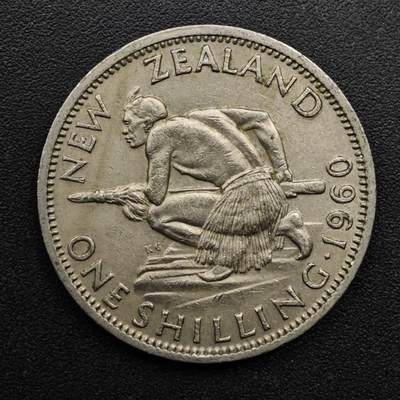 【淘币小摊】实时拍第八百六十三拍   小银币散币场   年前最后一周 之前的预留小年前全部发出 请更换最新收货地址  - 新西兰1960年伊丽莎白二世一先令镍币