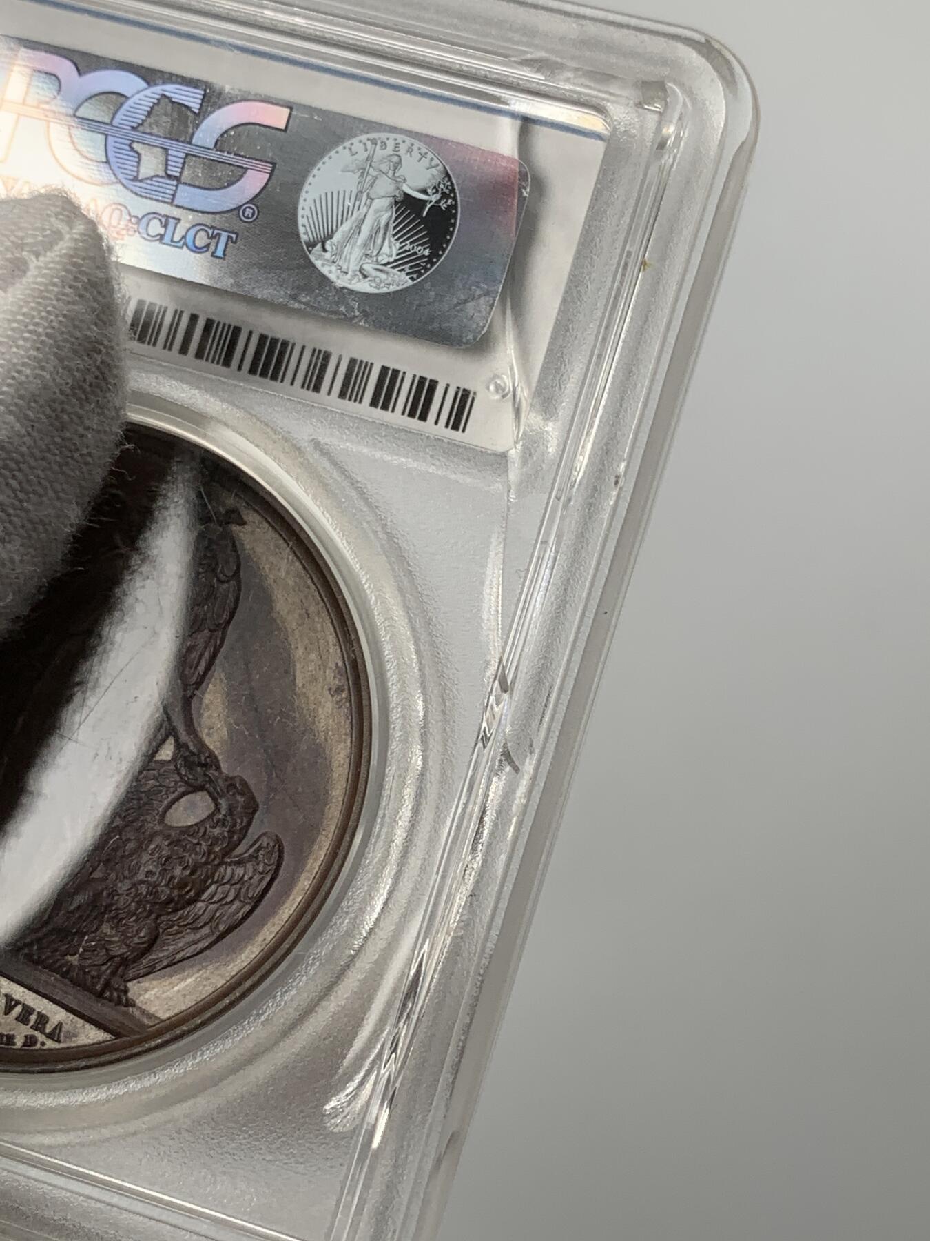 掌中浮雕-藏着的欧洲第052场 PCGS PR64  : 1809年英国惠灵顿公爵塔拉维拉战役胜利纪念铜章 , 41mm, 盒子有裂，不影响密封