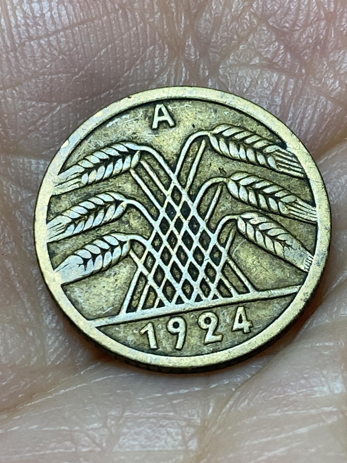 2026年第十九场(总第一百八十八场）外国好品散币场(免佣金) 德意志魏玛共和国1924年5芬尼(A标，柏林造)