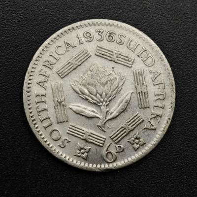 【淘币小摊】实时拍第八百六十三拍   小银币散币场   年前最后一周 之前的预留小年前全部发出 请更换最新收货地址  - 南非1936年乔治五世6便士银币