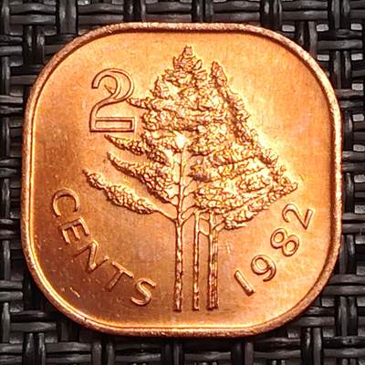 布加迪🐬～世界钱币(上海)🌾第 273 期 /  各国套币和散币 - 斯威士兰🇸🇿 1982年 2分