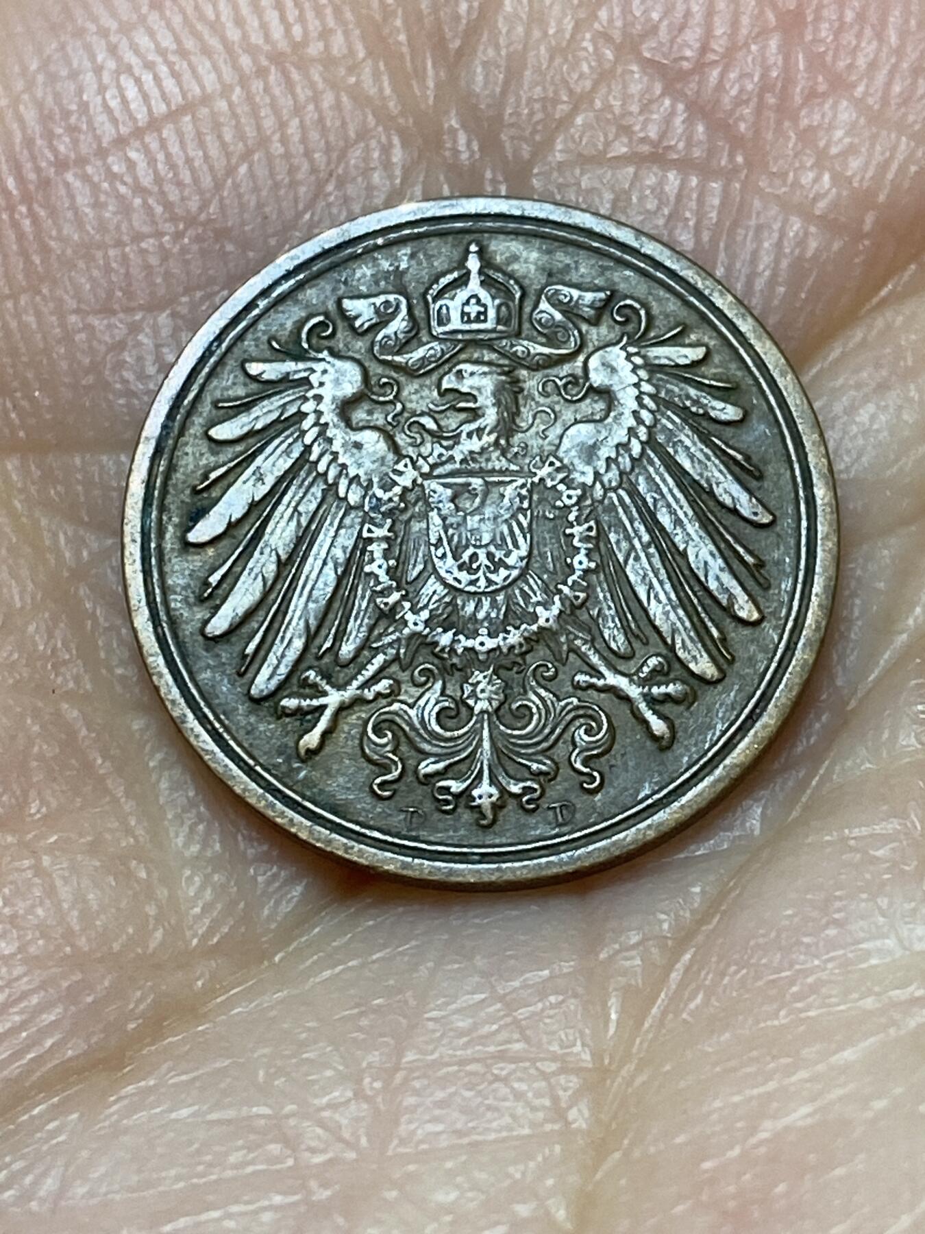 2026年第十九场(总第一百八十八场）外国好品散币场(免佣金) 德意志帝国1900年1芬尼(威廉二世时期，D标慕尼黑造)