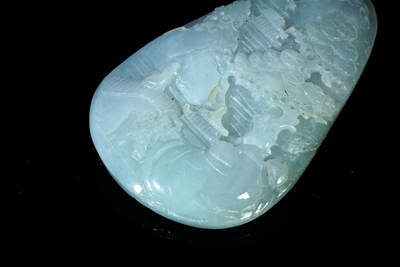 上海都达杂项专场四十七【全场包邮】  天然冰糯种翡翠（A货）精雕《松壑清音》挂件90-16