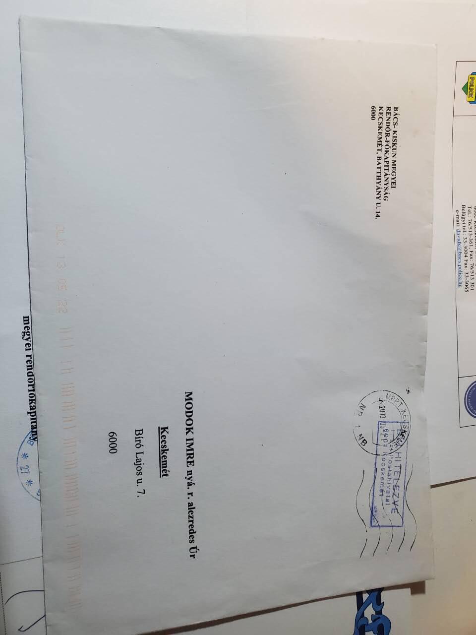 韵星假日军品类拍卖第三十九期暨默多克中校夫妇专场 -- Rimey Holidays Militaria Auction 39 & The Modoks Collection  匈牙利共和国、匈牙利警察总局感谢信两张 带原函件 为中校生前最后的嘉奖证