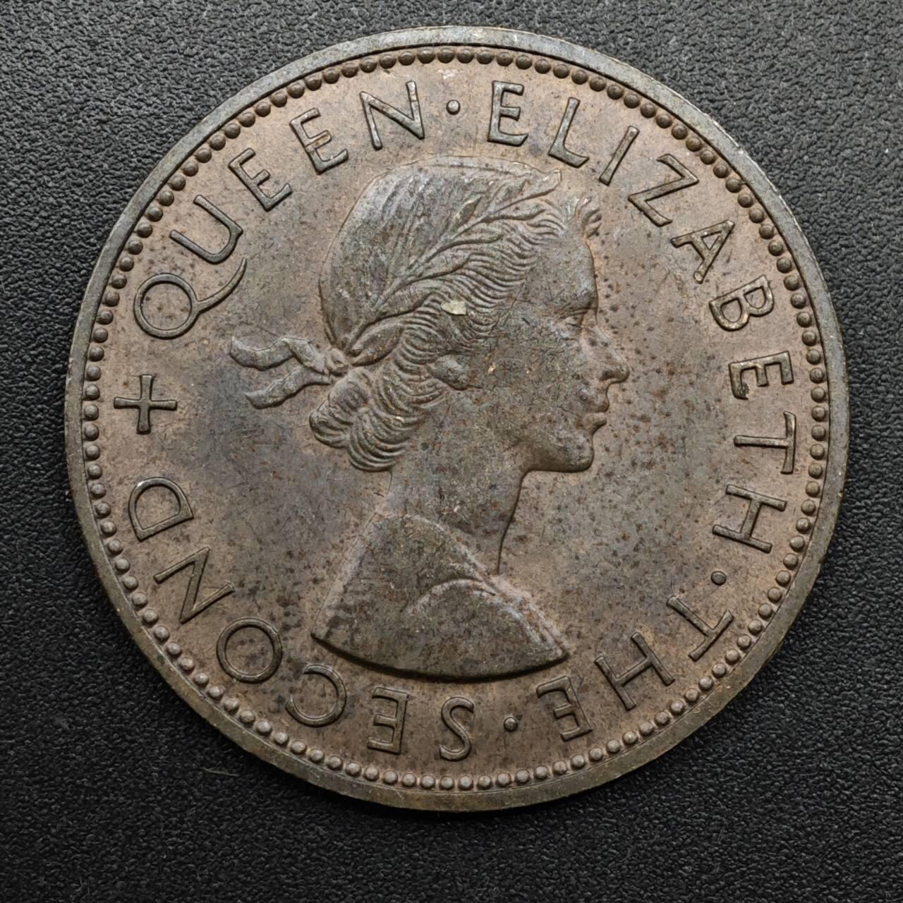 【淘币小摊】实时拍第八百六十三拍   小银币散币场   年前最后一周 之前的预留小年前全部发出 请更换最新收货地址  新西兰1965年伊丽莎白二世一便士铜币