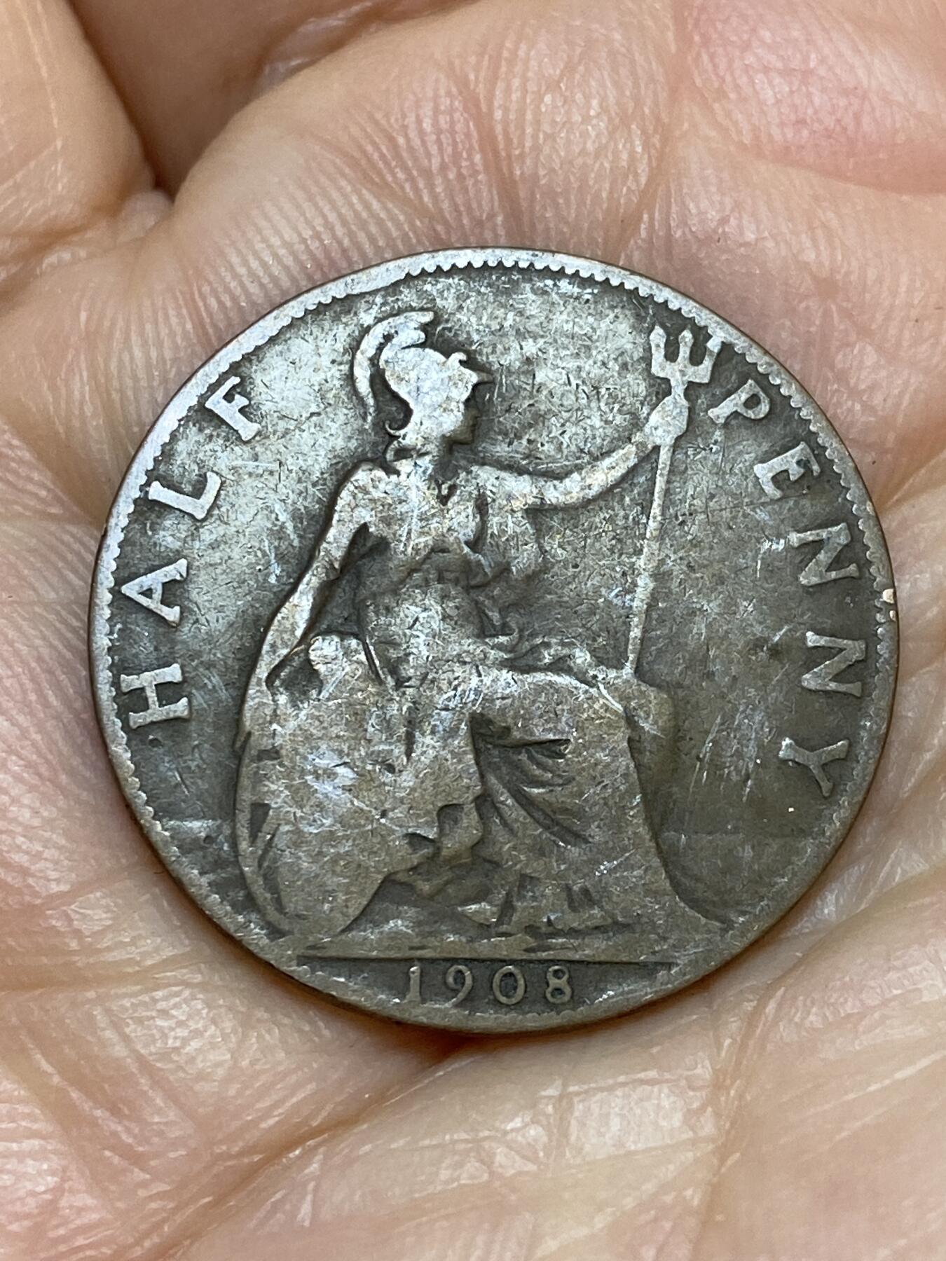 2026年第十九场(总第一百八十八场）外国好品散币场(免佣金) 英国🇬🇧1908年1/2便士(爱德华七世时期)