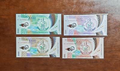 【礼羽收藏】🌏世界钱币拍卖第123期 - （一组4张）【UNC】大洋洲 瓦努阿图 200.500.1000.2000 塑料钞