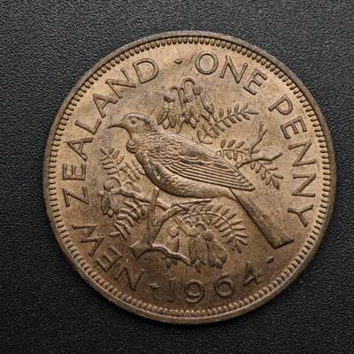 【淘币小摊】实时拍第八百六十三拍   小银币散币场   年前最后一周 之前的预留小年前全部发出 请更换最新收货地址  - 新西兰1964年伊丽莎白二世一便士铜币