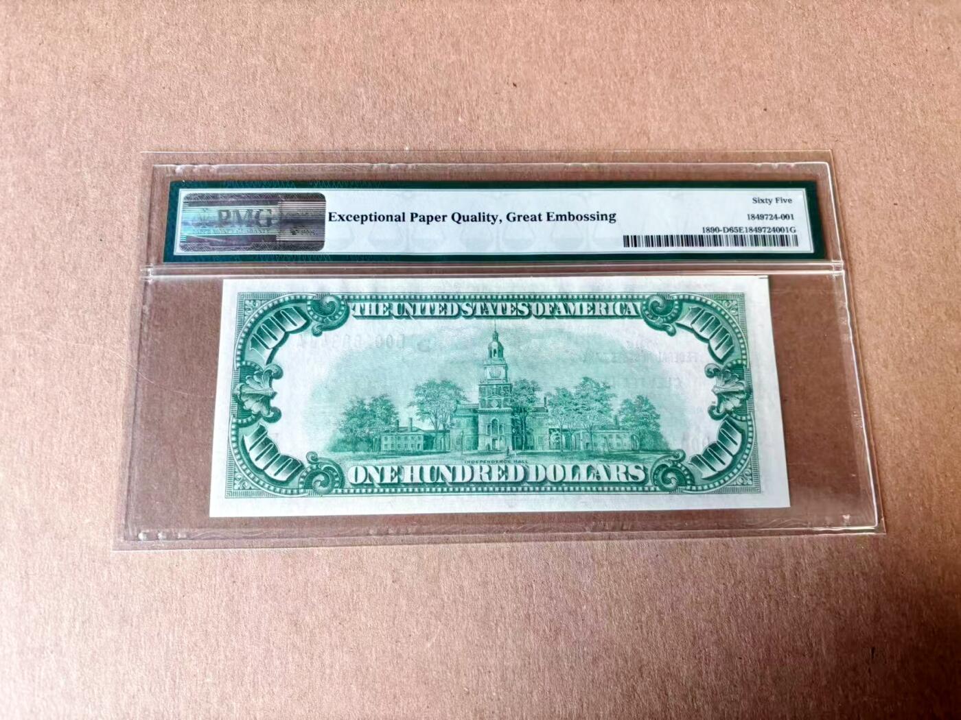 【Blue Auction】世界纸币精拍第782期——18级TOP拍卖/信誉/品质/专业/高效💫 美国 克利夫兰 1929年100美金 PMG65EPQ 国民券
